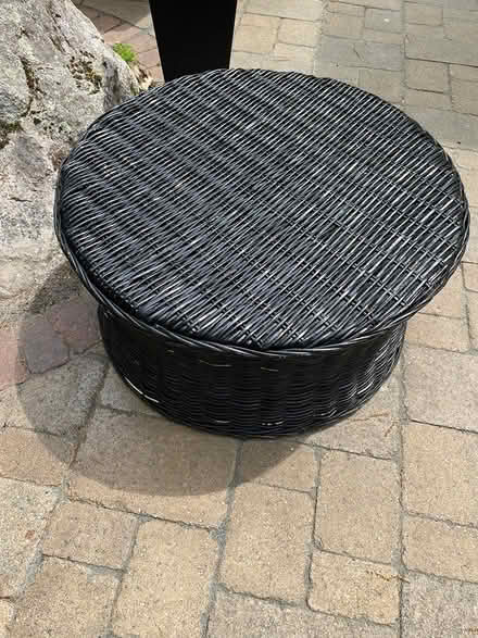 Photo of free Outdoor wicker table/ottoman (between Dascomb and Clark Road) #1