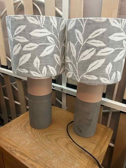 Photo of free Two bedside lamps with concrete base (South Darley CP DE4) #1