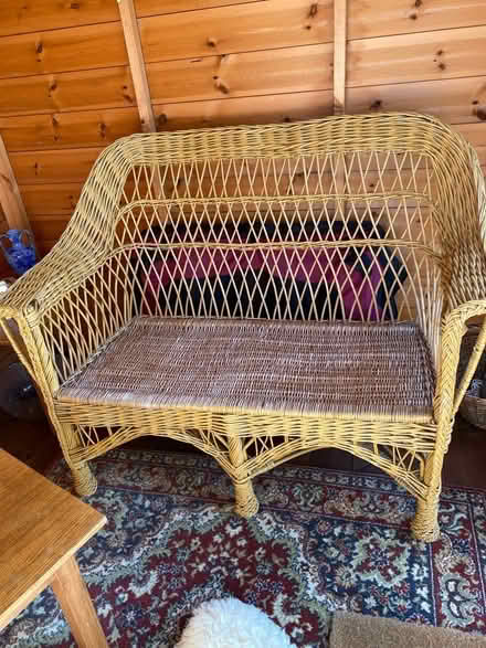 Photo of free Vintage cane two seater chair (Chichester centre) #1