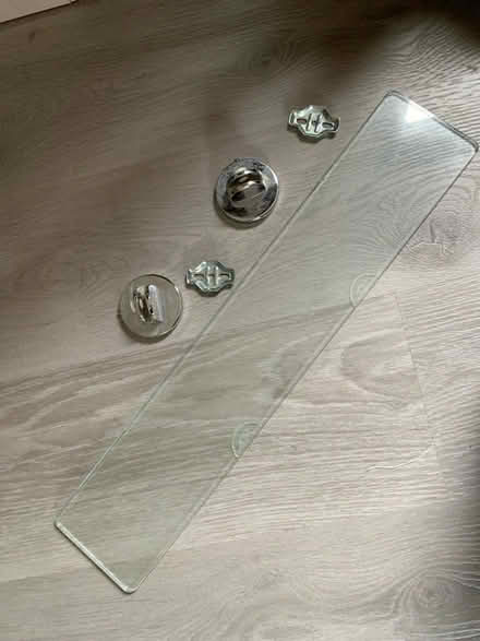 Photo of free Glass and silver floating shelve (Peckham SE15) #1