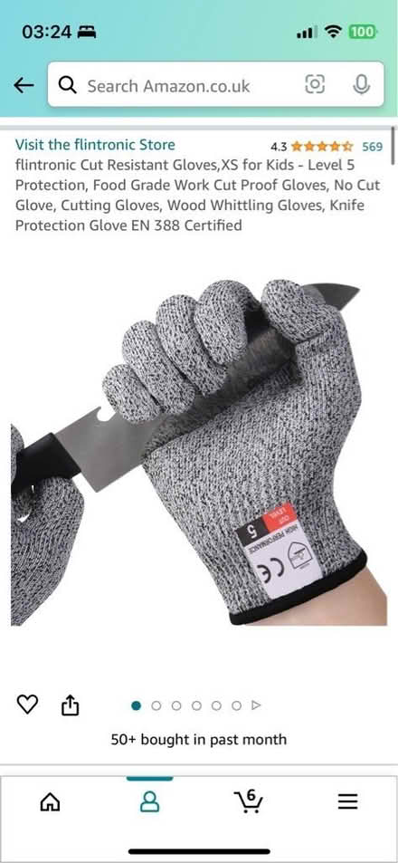 Photo of free cut resistant gloves for children (Bletchley MK3) #1