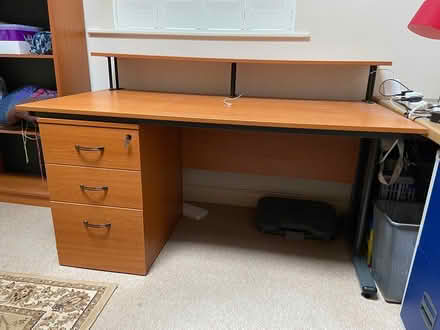 Photo of free Office desk with locking pedestal (Sudbury Suffolk CO10) #2