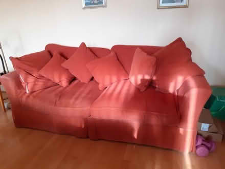 Photo of free 3 seater sofa terracotta (Beckenham BR3) #1