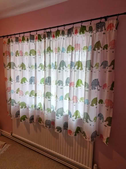 Photo of free Elephant curtains and matching single duvet cover set (Standerwick BA11) #2