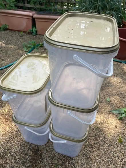 Photo of free 5 strong lidded tubs (London Rd, HW HP11) #1