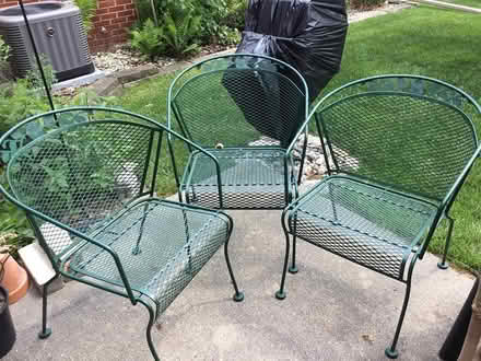 Photo of free Three Metal Patio Chairs (South Sterling Heights) #1