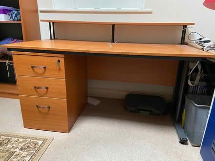 Photo of free Office desk with locking pedestal (Sudbury Suffolk CO10) #1