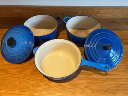 Photo of free Three blue Le Creuset pans (Poynings, BN45) #2