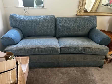 Photo of free Large comfy blue sofa (S17 3 - Dore) #1