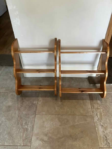 Photo of free Pair of pine wall shelves (Storrs S6) #1