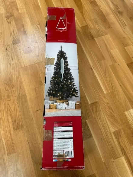 Photo of free Black Xmas Tree with PreLit LED bulbs, 6ft high (The Hockering GU22) #3