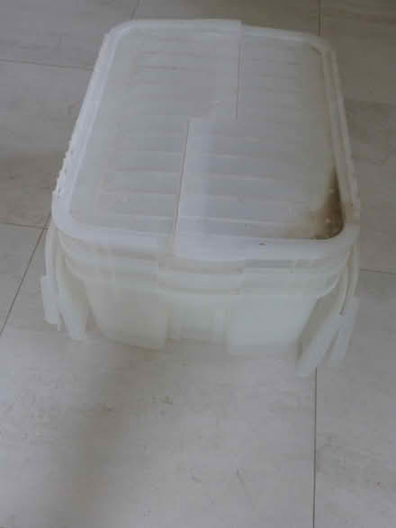 Photo of free 3 plastic storage boxes (Chiswell Green AL2) #1