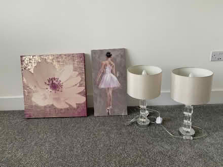 Photo of free 2 x Next Canvas & 2 x Homebase Bed Side Lamps (Borden ME9) #4