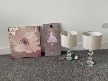 Photo of free 2 x Next Canvas & 2 x Homebase Bed Side Lamps (Borden ME9) #3