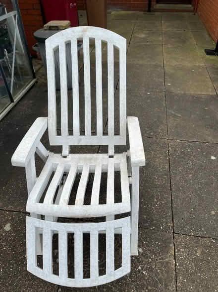 Photo of free 2 external plastic relaxing chairs; multifunctional (Scunthorpe DN15) #1