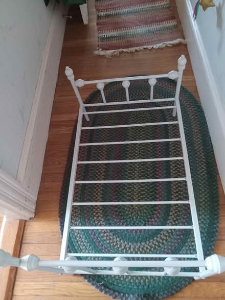 Photo of free white metal baby bed frame (193 Sylvan St, Malden, MA) #2