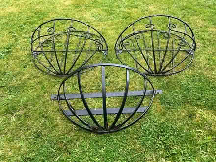 Photo of free Three black metal wall baskets (Kelvedon Hatch CM15) #2