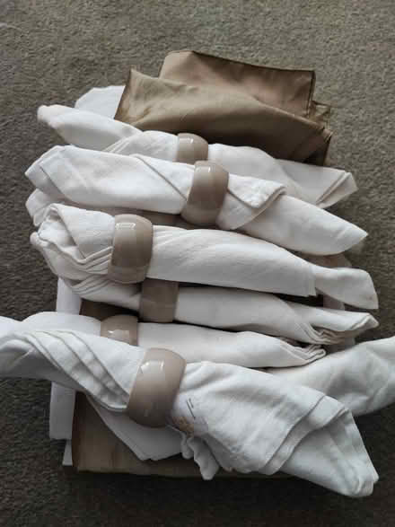 Photo of free White table cloth and napkins (WR4 Worcester) #1