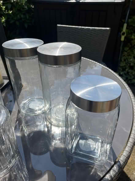 Photo of free Five glass storage jars (Garston WD25) #3