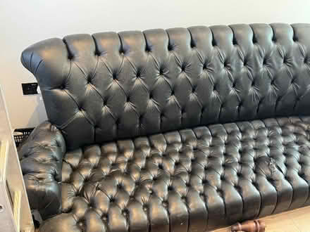 Photo of free Black chesterfield sofa - 230cm wide (East Croydon CR0) #1