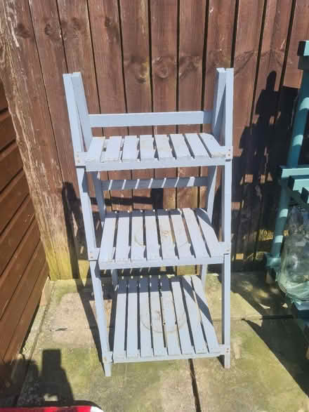 Photo of free Grey painted plant stand (Tranmere CH42) #1