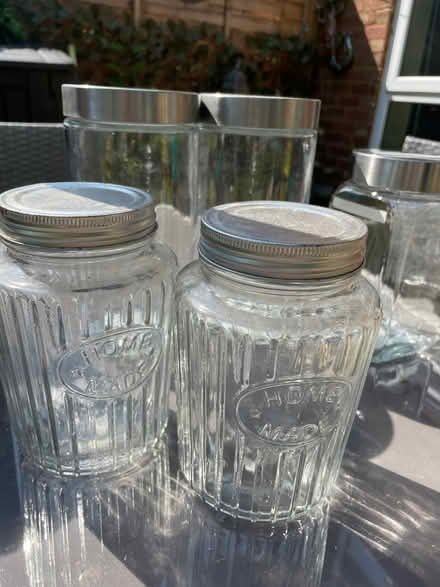 Photo of free Five glass storage jars (Garston WD25) #2