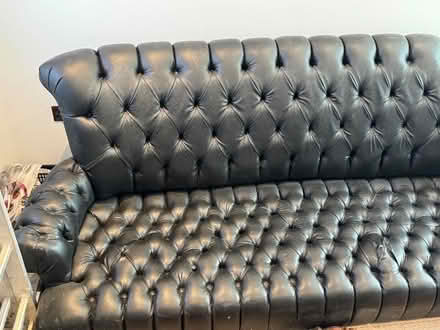 Photo of free Black chesterfield sofa - 230cm wide (East Croydon CR0) #2