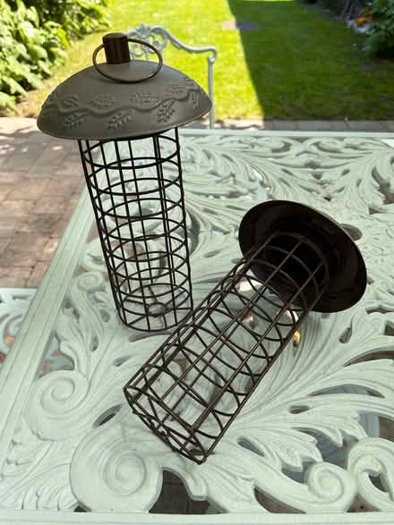 Photo of free Two hanging wire bird feeders (Lode, CB25 NorthEast Cambridge) #1