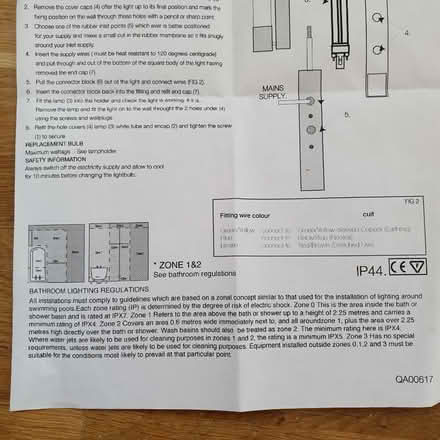 Photo of free Bathroom wall light fittings (Over Kellet LA6) #3