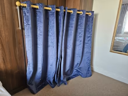 Photo of free Pair of curtains with pine rod (Dublin 9) #1