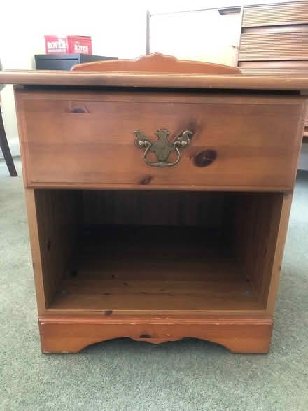 Photo of free Pine bedside table with one drawer (AL5 near Harpenden Station) #1