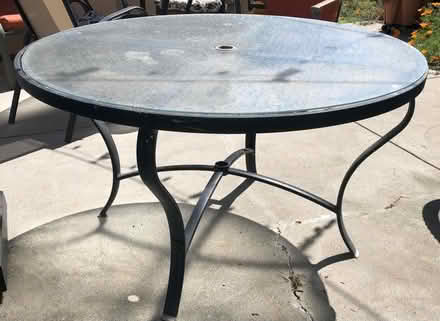 Photo of free Patio Table with Hole for Umbrella (Campbell Pruneyard/Downtown) #1