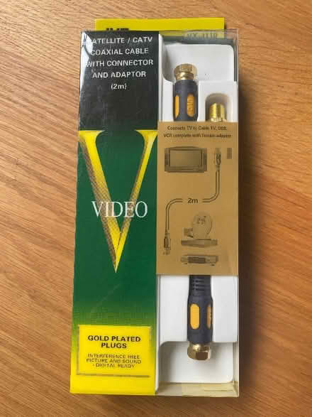 Photo of free Satellite/CATV coaxial cable & connector - unused (London Rd, HW HP11) #1
