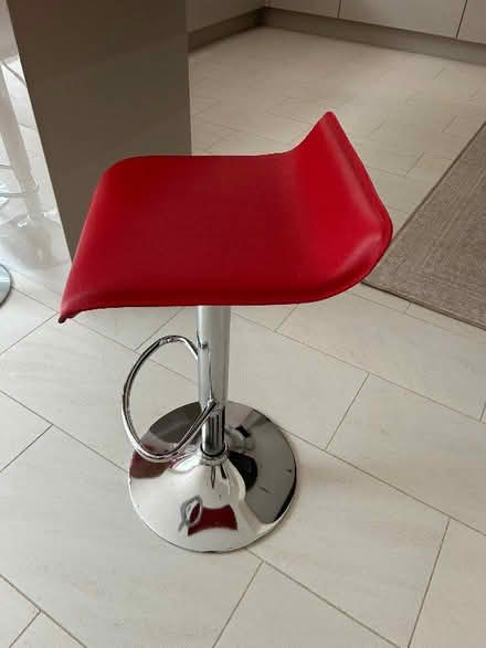 Photo of free 4 red used bar stools (GU9) #2