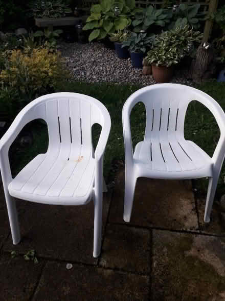 Photo of free Plastic garden chairs (Beaumont LA1) #1