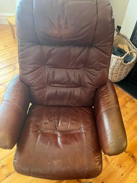 Photo of free Swivel Leather chair & footstool (Cheam) #2