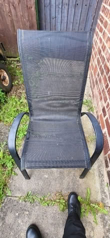 Photo of free Black stackable chair , 2 cig burns on the seats but usable, clean (Great Moor SK3) #3