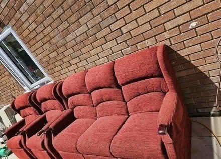 Photo of free Burgundy 3 piece suite (WA6 Frodsham) #2