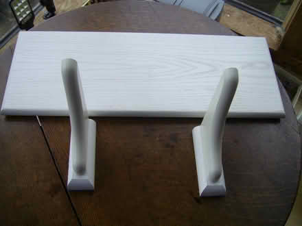 Photo of free white wooden shelf with bracket, 18x50cm. (Great Asby CA16) #1