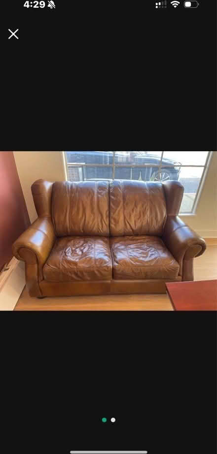 Photo of free Leather Loveseat (Encinitas)