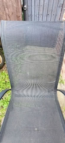 Photo of free Black stackable chair , 2 cig burns on the seats but usable, clean (Great Moor SK3) #1