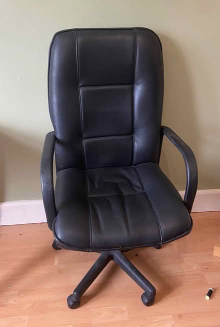 Photo of free Black Leather Office Chair (Barnes) #1