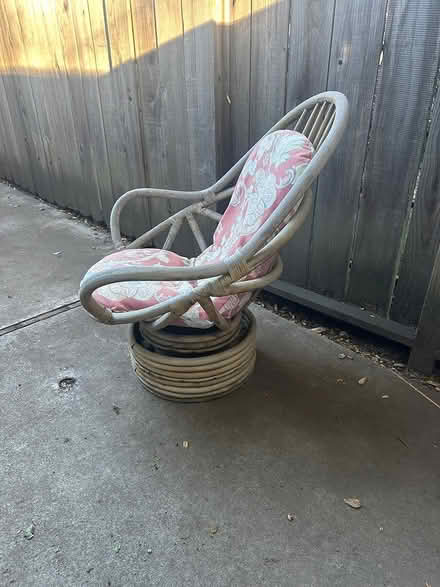 Photo of free Bamboo patio chair with cushion (South Los Altos) #2