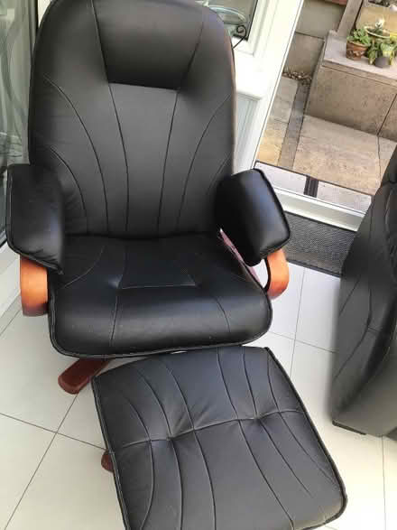Photo of free 2x2 seater sofa, swivel chair & foot stool (Langford SG18) #2
