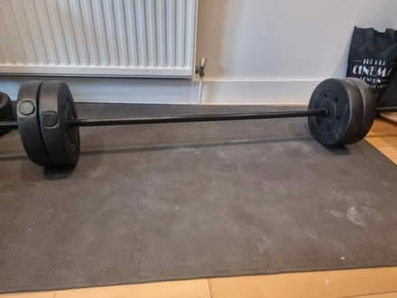 Photo of free Weights, bars and exercise mat (SW6)