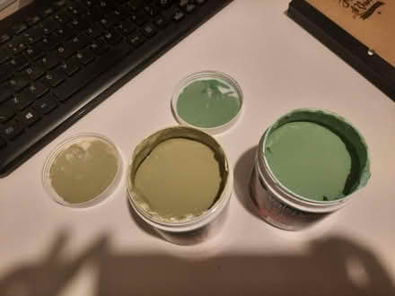 Photo of free green interior paint - two sample pots (Moxley DY4) #2