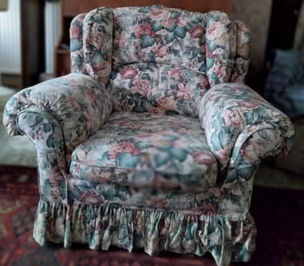 Photo of free Two armchairs & matching footstool (Little Hadham, SG11) #1
