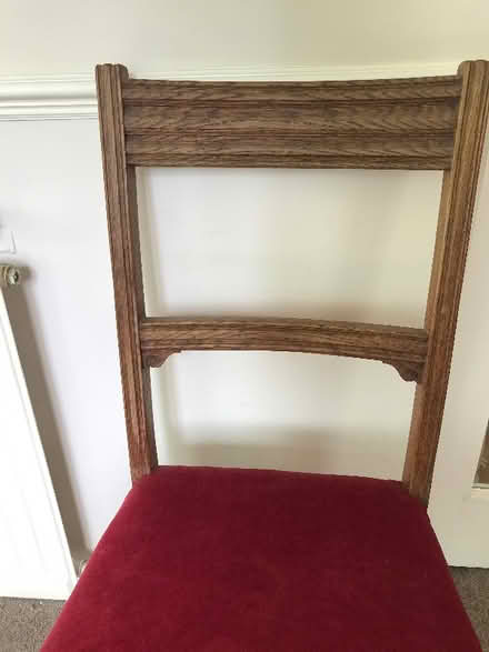 Photo of free Dark (oak?) upholstered dining chairs (Arnside LA5) #2