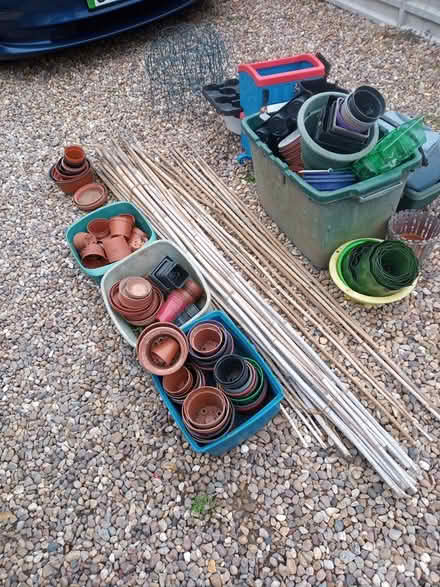 Photo of free Selection of garden pots and canes (Cosby LE9) #2