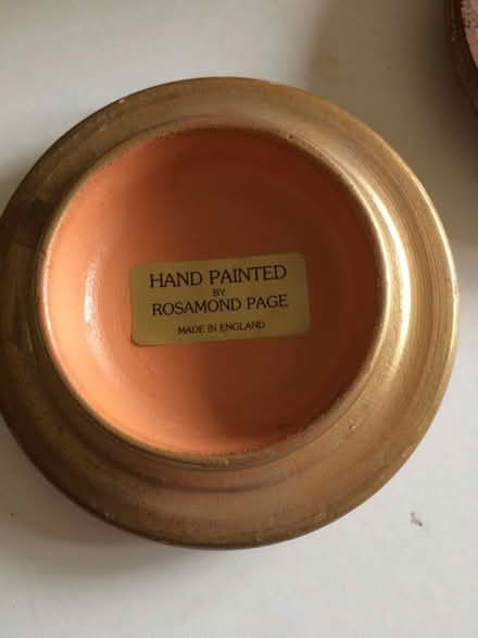 Photo of free 2 x Hand Painted Terracotta Lidded Pots (10cm tall) (St James, South Elmham IP19) #3